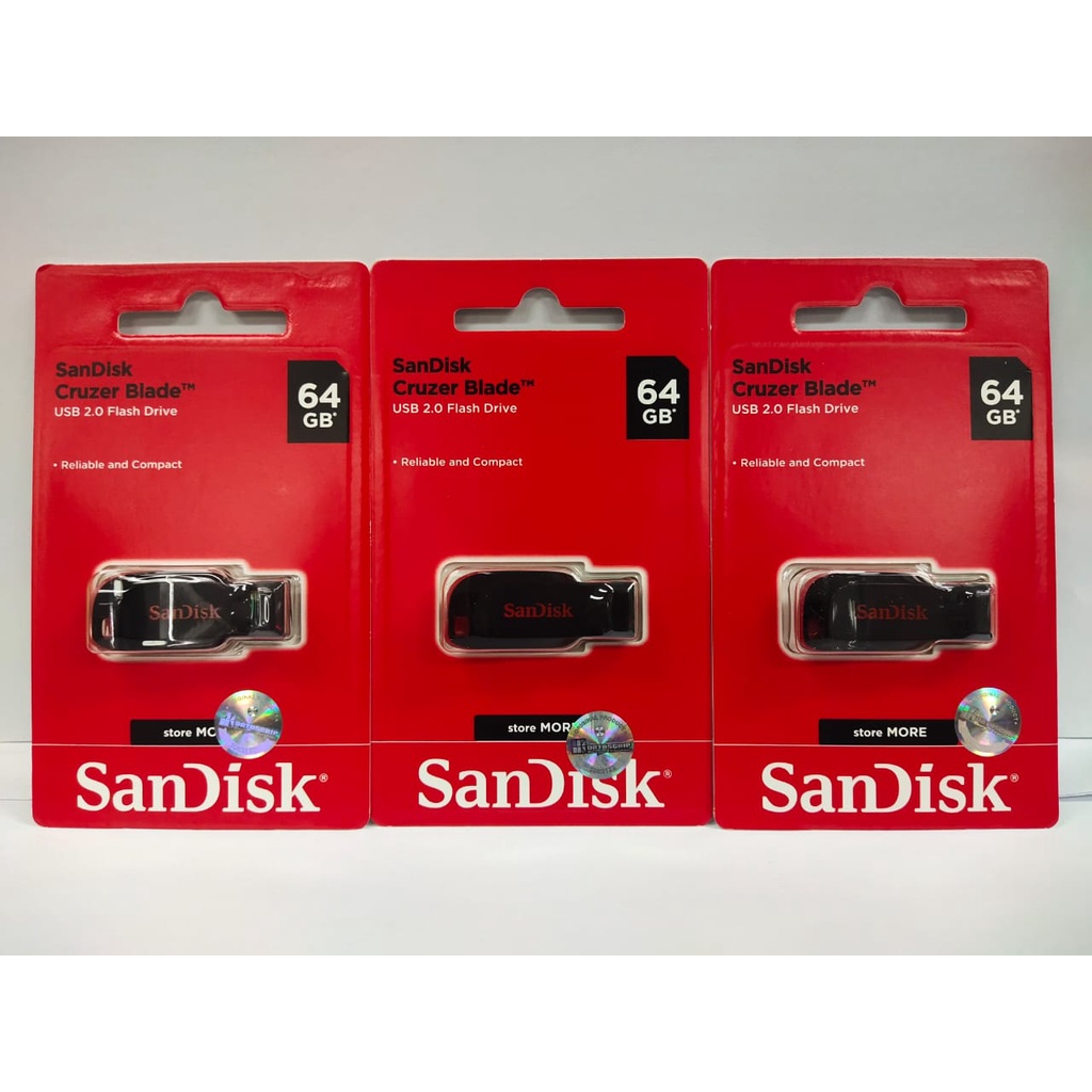 FLASH DISK SANDISK CZ50 CRUZER BLADE 64GB GARANSI RESMI