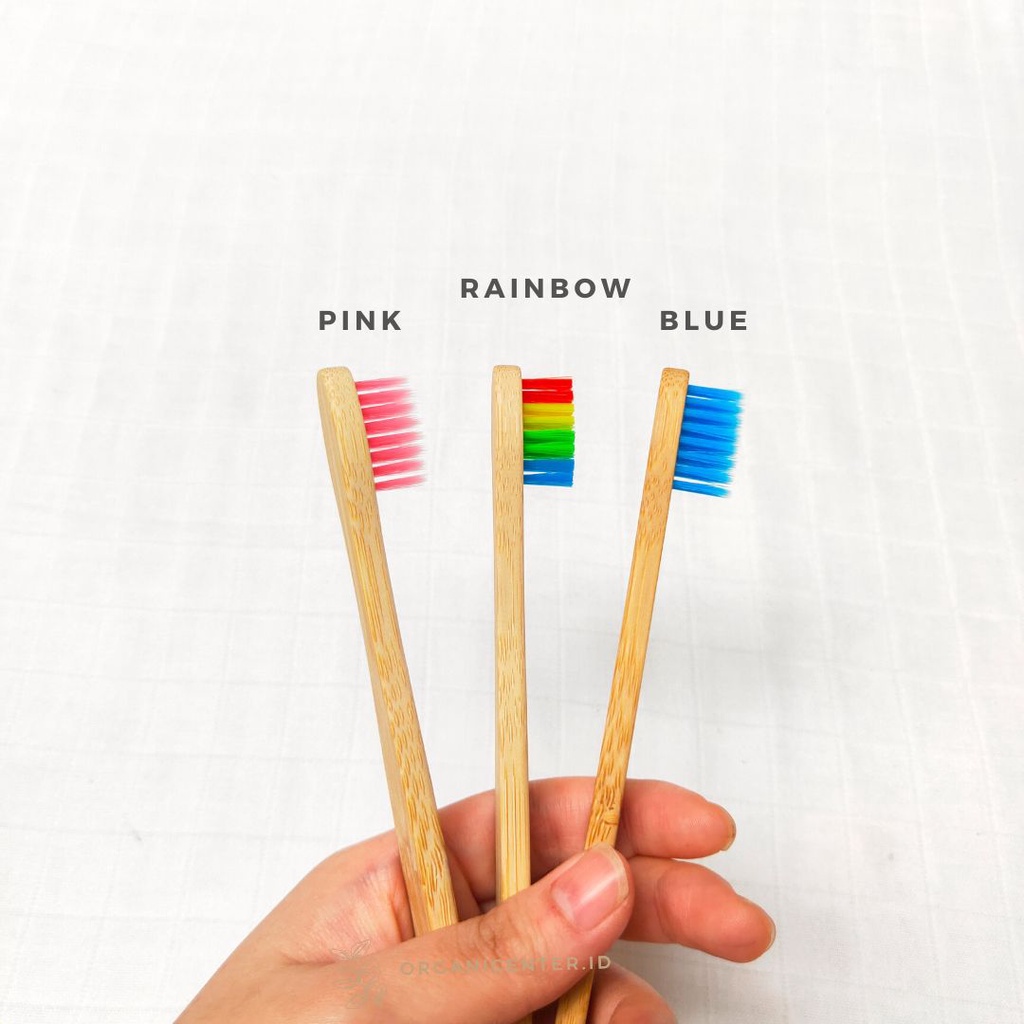 Sikat Gigi Bambu Anak Kids Bamboo Toothbrush Kayu Ramah Lingkungan Eco Friendly Lembut Soft Warna Warni Rainbow Zero Waste