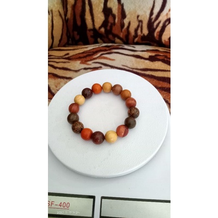 GELANG KAYU KOMBINASI 11 MACAM KAYU BERTUAH ALAMI