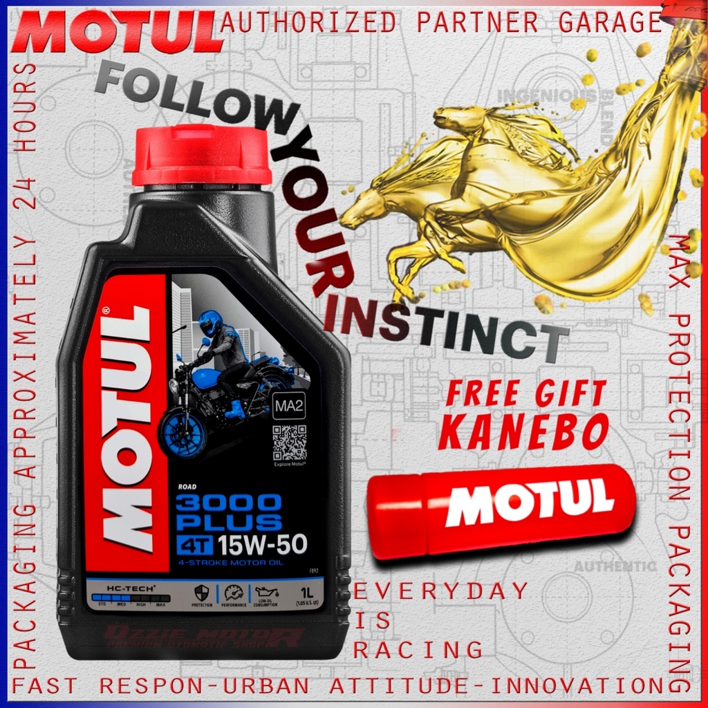 MOTUL 3000 PLUS 4T 15W50 VARIAN 1000ml OLI MOTOR IMPORT ORIGINAL 100%