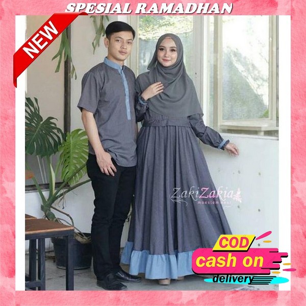 Gamis Couple Bibi Baju Pasangan Remaja Modis Kekinian Model Modern Terbaru 2022 Couple Lebaran 2023 