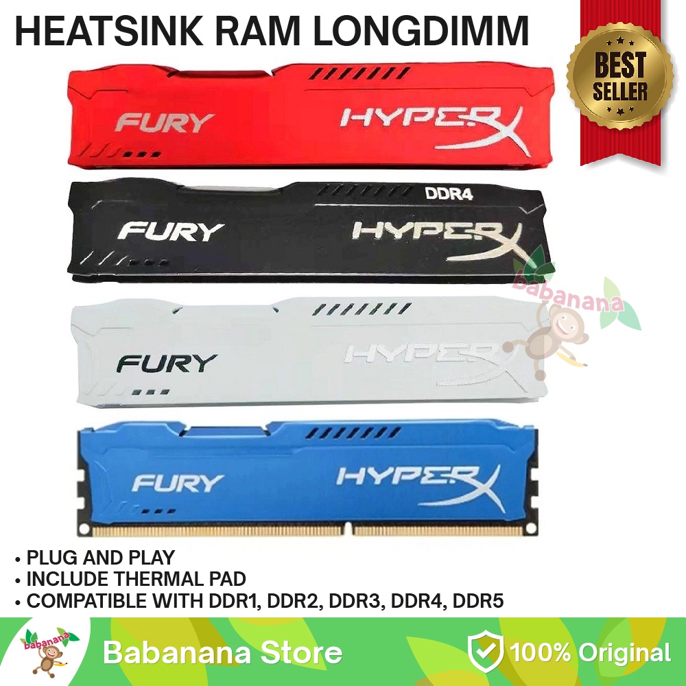 Heatsink Heatspreader RAM DDR2 DDR3 DDR4 DDR5 Kingston Fury HyperX