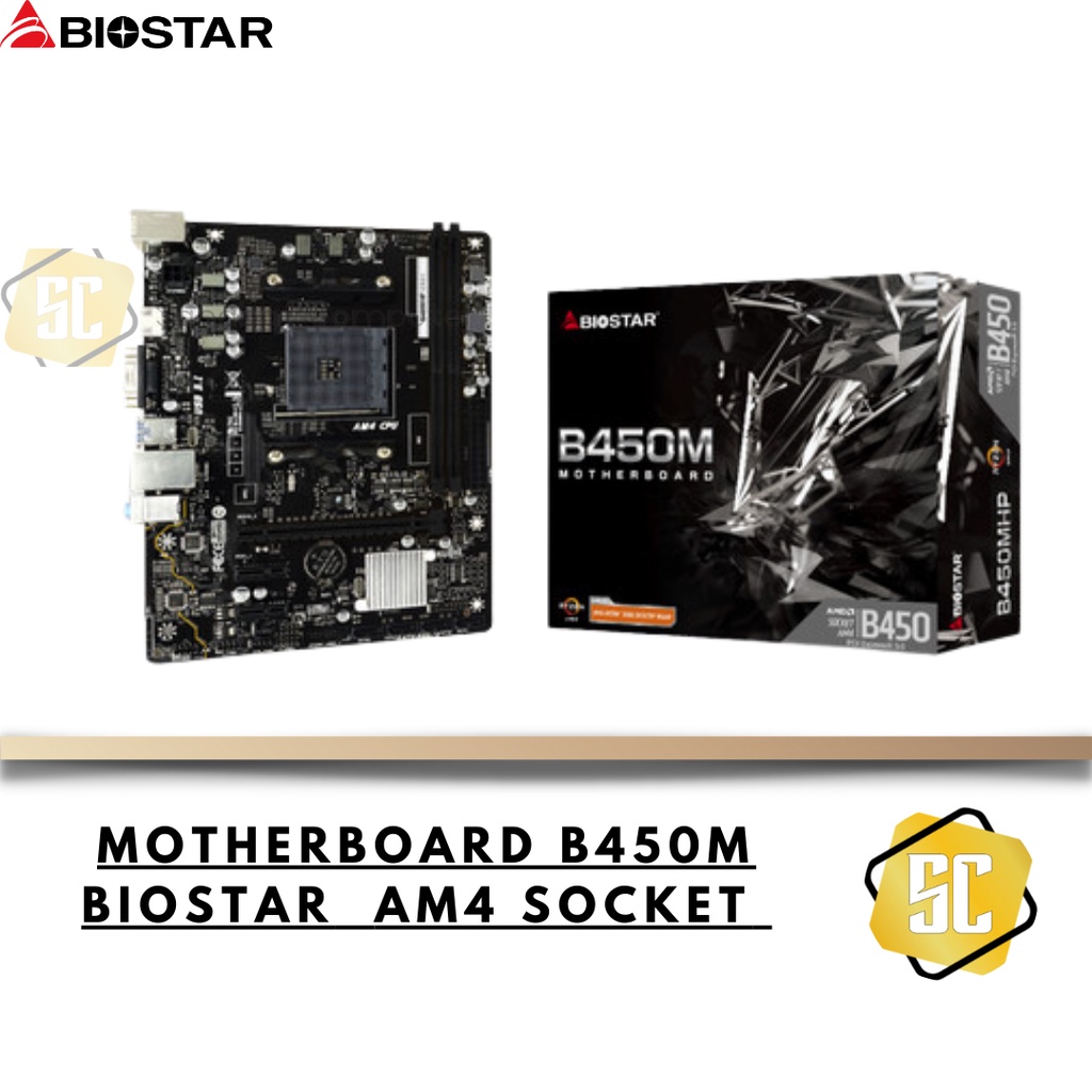motherboard b450m biostar  am4 socket