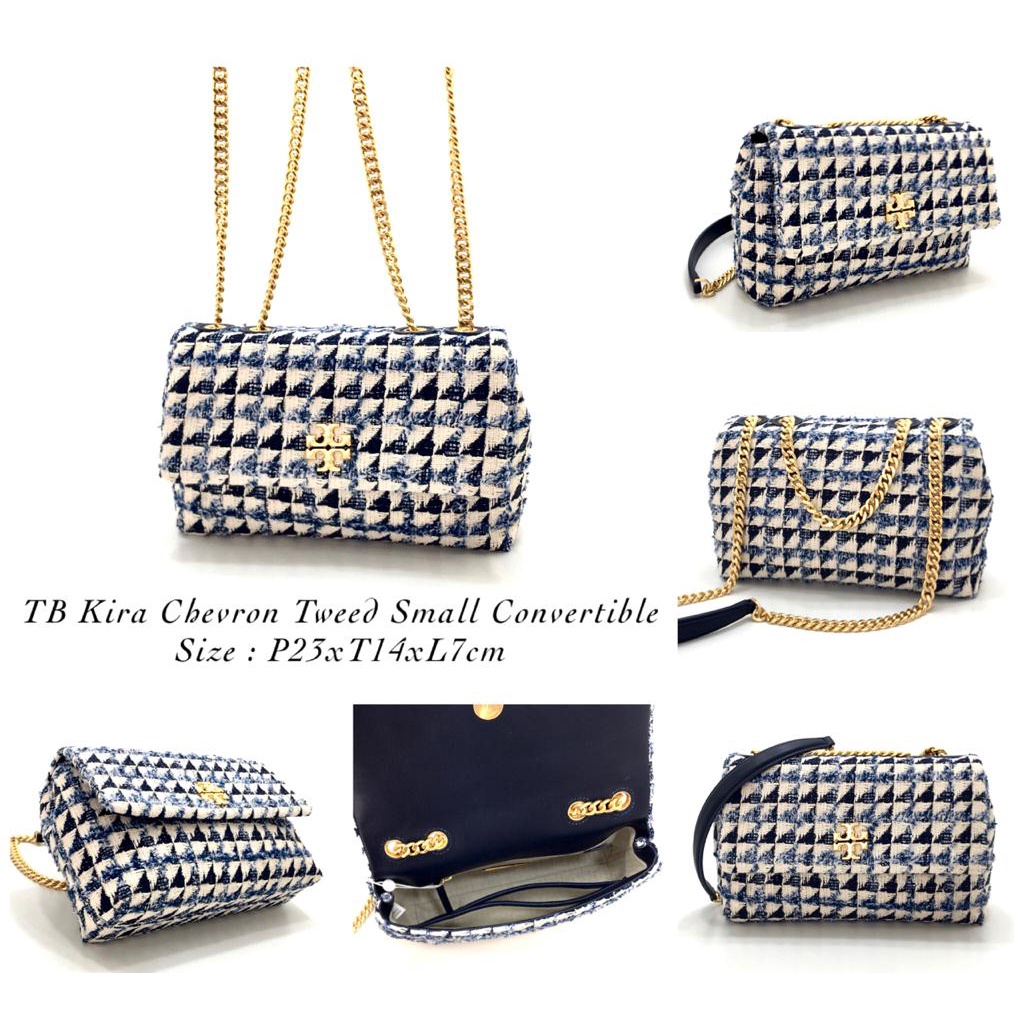 Tb Kira Chevron Tweed Small Convertible