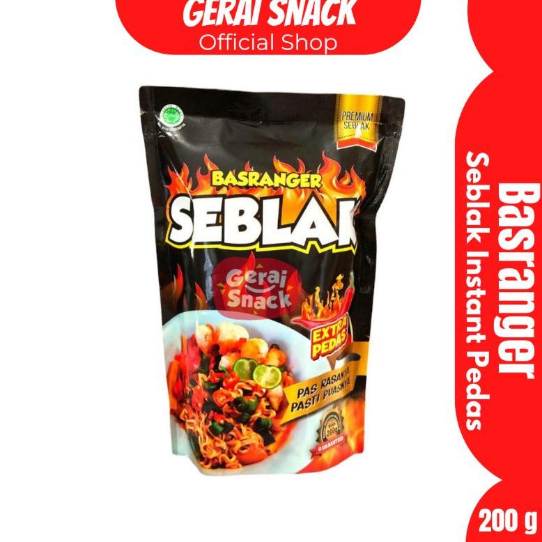 

>XG34448< Seblak Instant Basranger Extra Pedas Daun Jeruk Porsi Banyak (200gr)