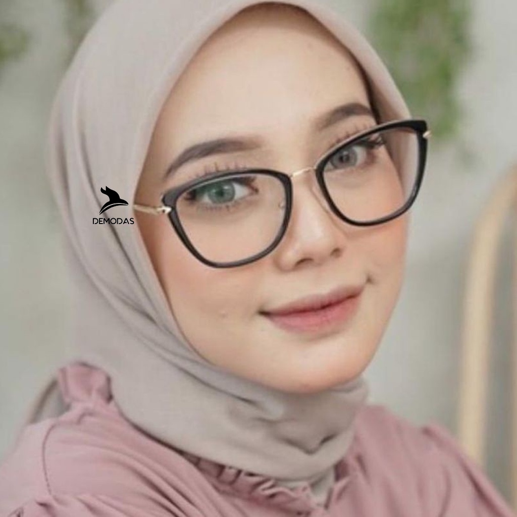 Kacamata Cat Eye Wanita (Photocromic AntiRadiasi  Blueray Bluecromic) Normal Minus Silinder 95290 Kacamata minus wanita kacamata wanita demodass Demodas Glasses