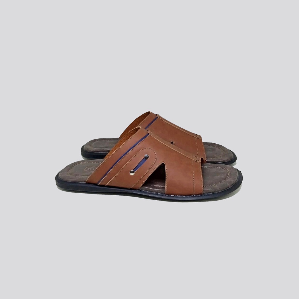 KULIT ASLI | Sandal Pria Big Size | Sendal Selop Flat Ukuran Besar Jumbo