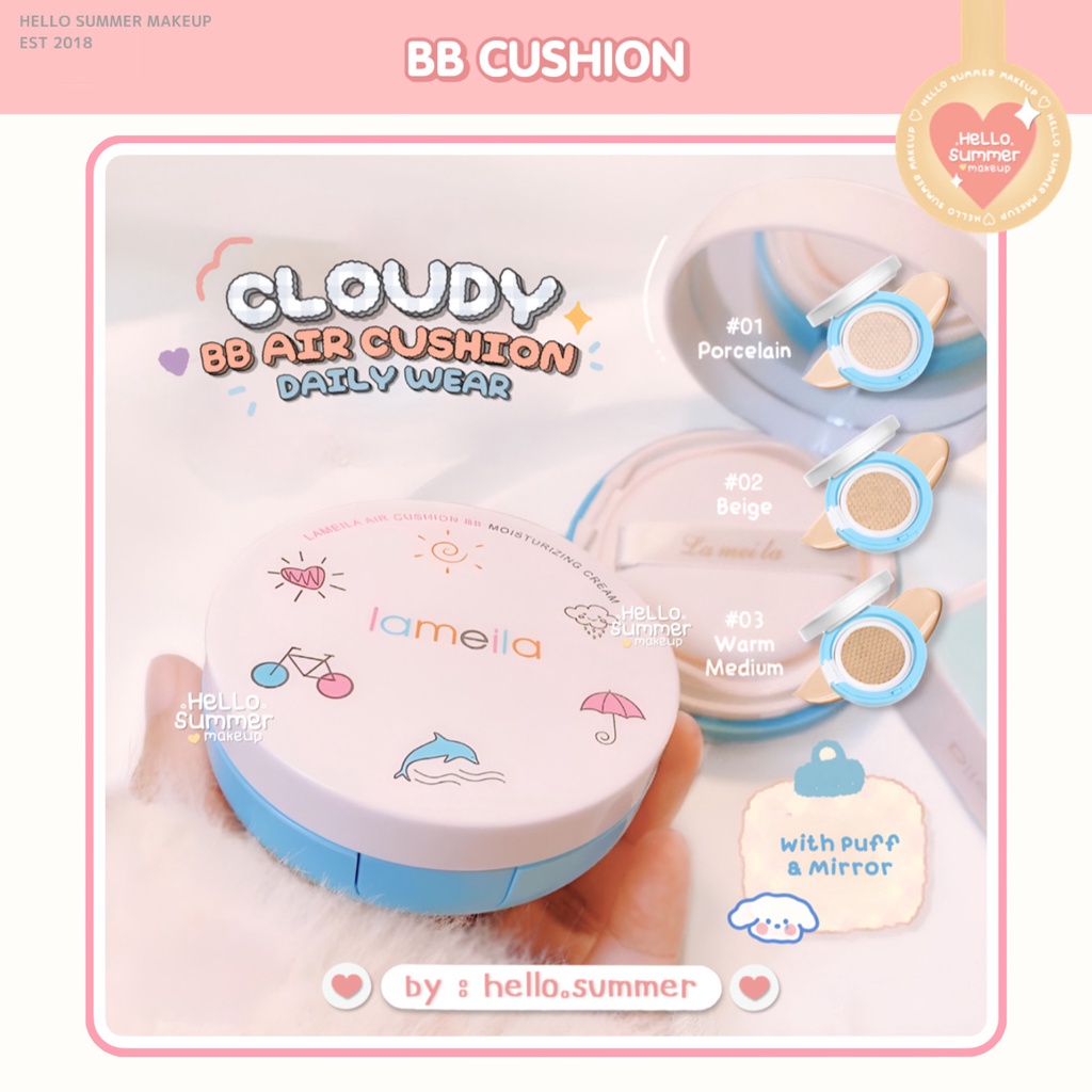 Cloudy BB Air Cushion BB Cushion Payung Foundation Moisturaizing Cream Tahan Lama Tahan Air Silky Finish