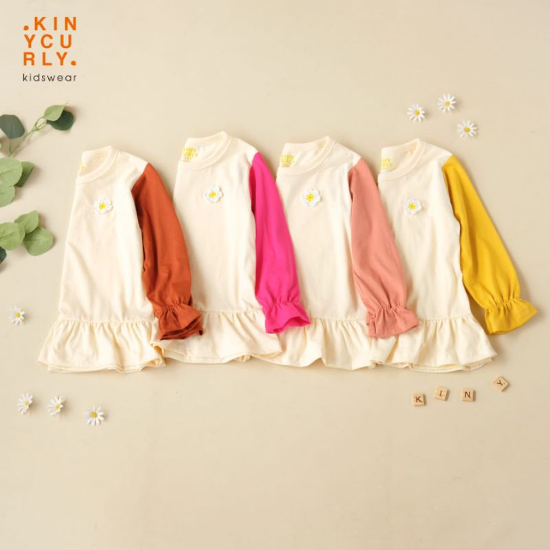 Kaos Panjang Anak Daisy Longsleve kiny curly. kaos tanggung. kaos anak perempuan. kaos panjang anak 