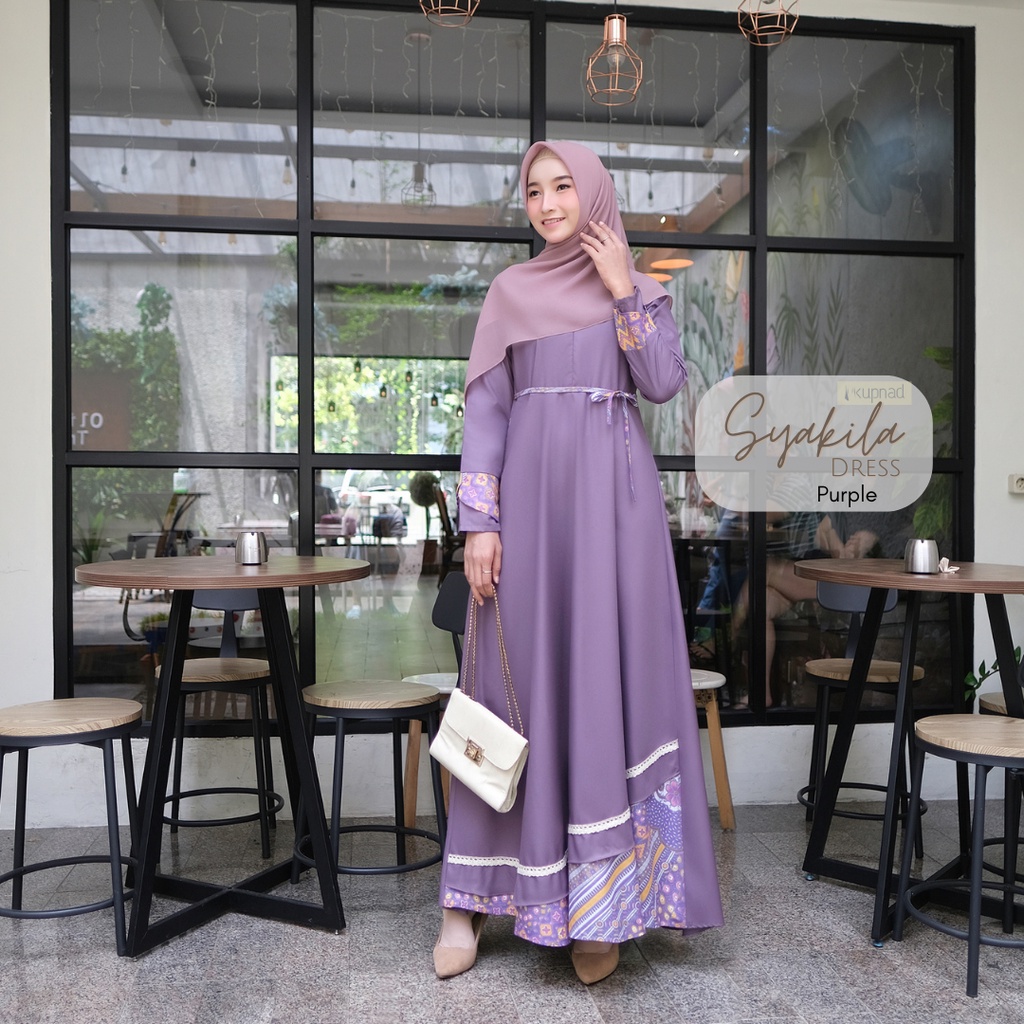 KUPNAD Gamis Premium bahan Katun Toyobo - Syakila Dress by KUPNAD super halus dan adem cocok untuk sehari-hari