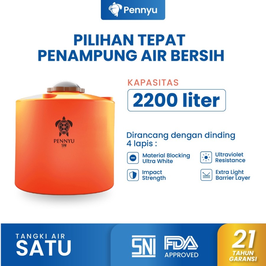 Tandon Air PENNYU 2200 liter / Tangki / Toren Air - Tandon air murah berkualitas