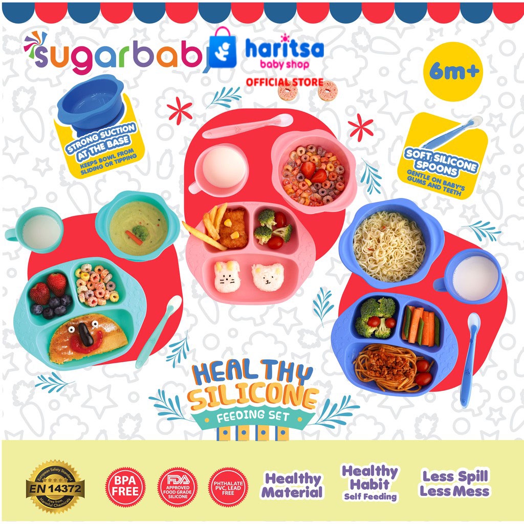 Sugar Baby Healthy Silicone Feeding Set (isi 4)