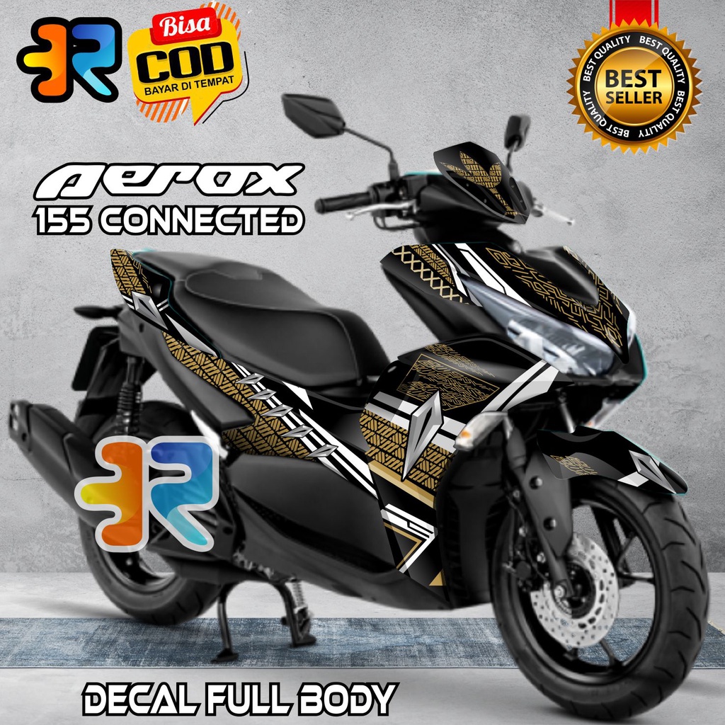 Decal Aerox 155 Connected 2021 Stiker Full Body Variasi Desain Black Phanter