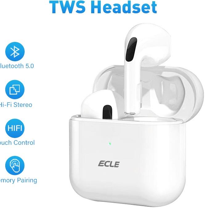 Stock Banyak(NEW) ECLE Pro 4 TWS Earphone Headset Bluetooth 5.0 Touch Control HiFi Stereo Portable£