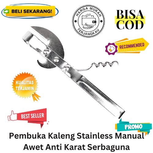 [BISA COD] PROMO Pembuka Kaleng Stainless Manual Awet Anti Karat Serbaguna Bukaan Kaleng Pembuka Tutup Kaleng Pembuka Botol Multifungsi