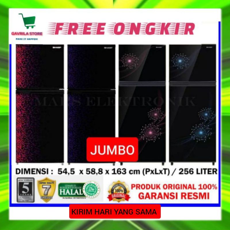 KULKAS 2 PINTU SHARP TERBARU SJ317MG SJ 317 MG SJ 316 MG JUMBO TANPA SALJU
