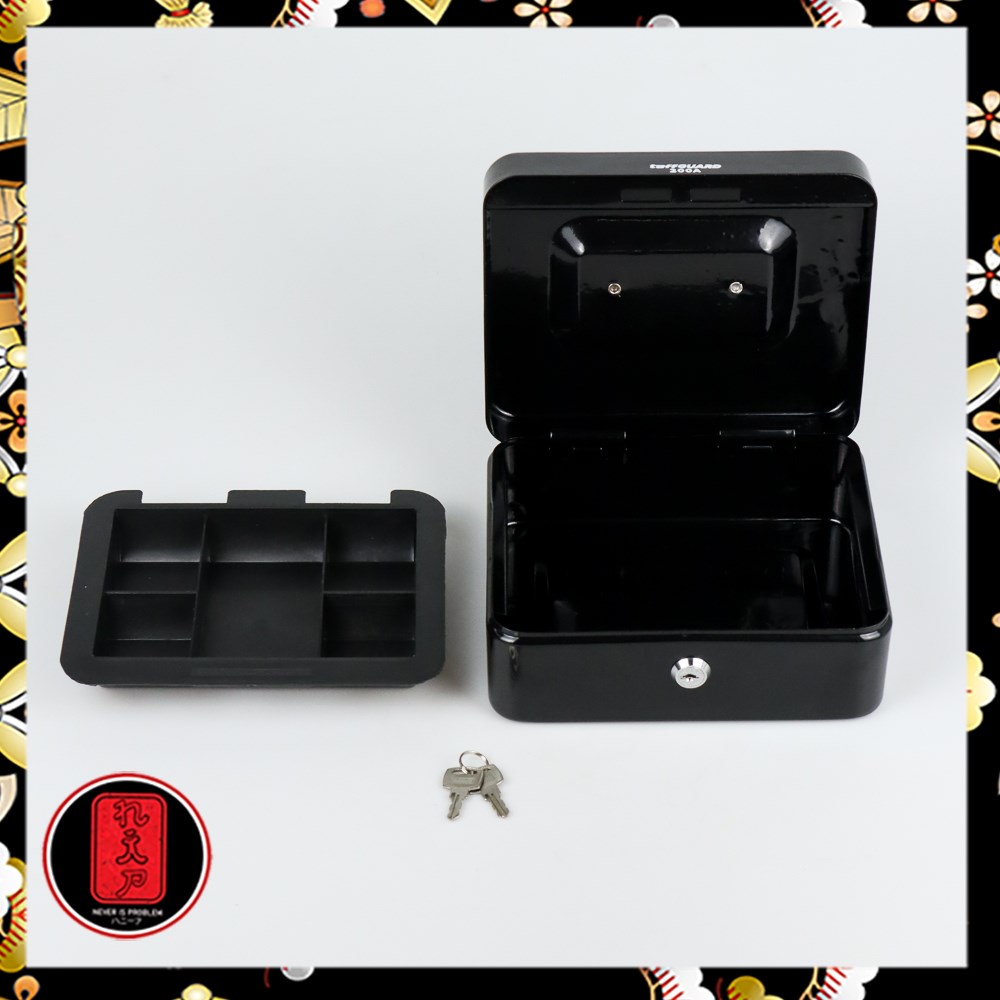 TaffGUARD Kotak Uang Brankas Dokumen Cashbox Key Lock - 200A - Black