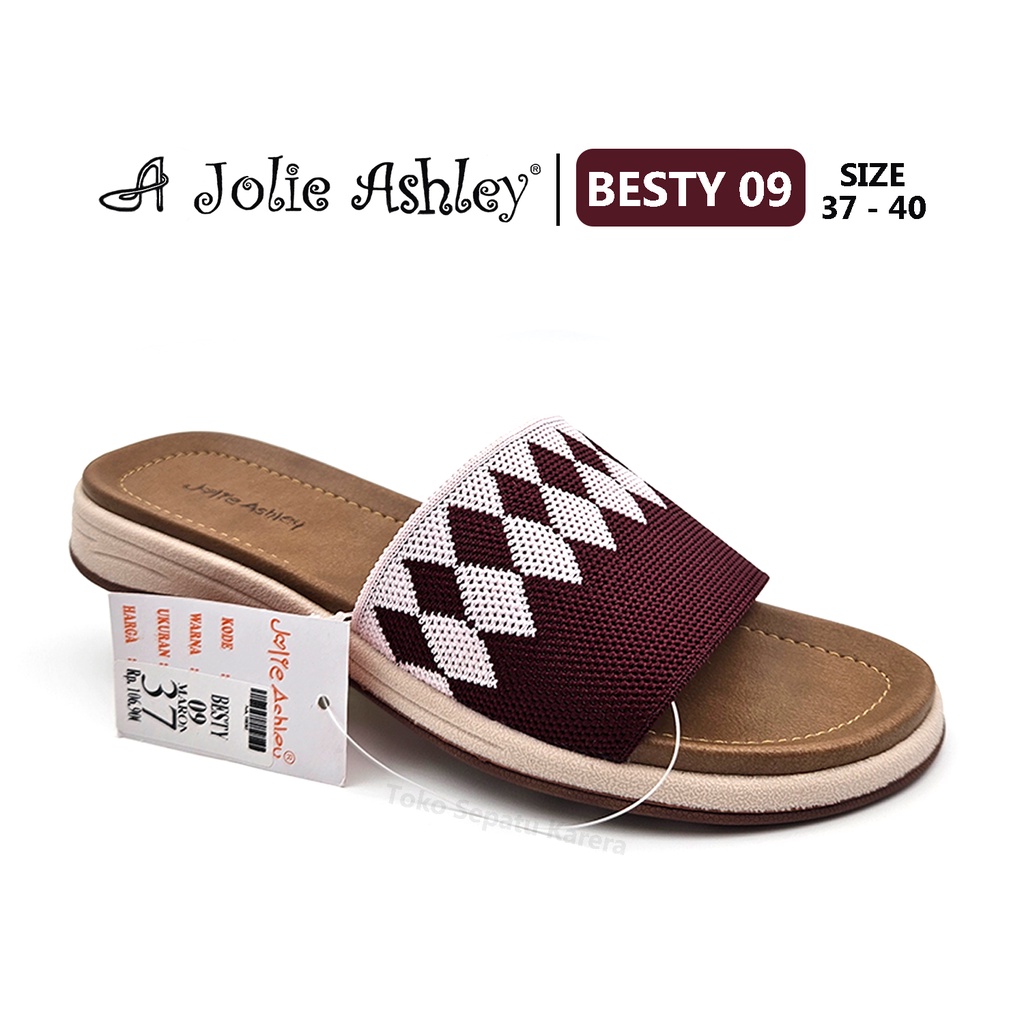 Sandal Anak Remaja Perempuan – Sandal Wanita Dewasa – JOLIE ASHLEY – BESTY 09 – Size 37-40 – Slip On