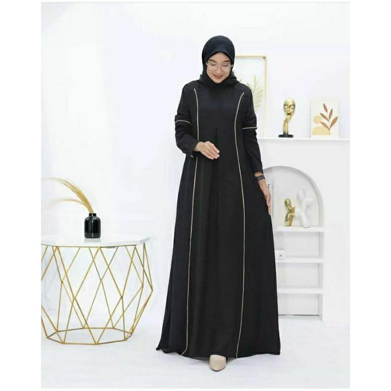 Baju Gamis Crinkle Woori Dress Maxy Gamis Remaja Kekinian Pakaian Muslim Wanita Ld114 CM Gamis Terbaru 2023 Lebaran Wanita