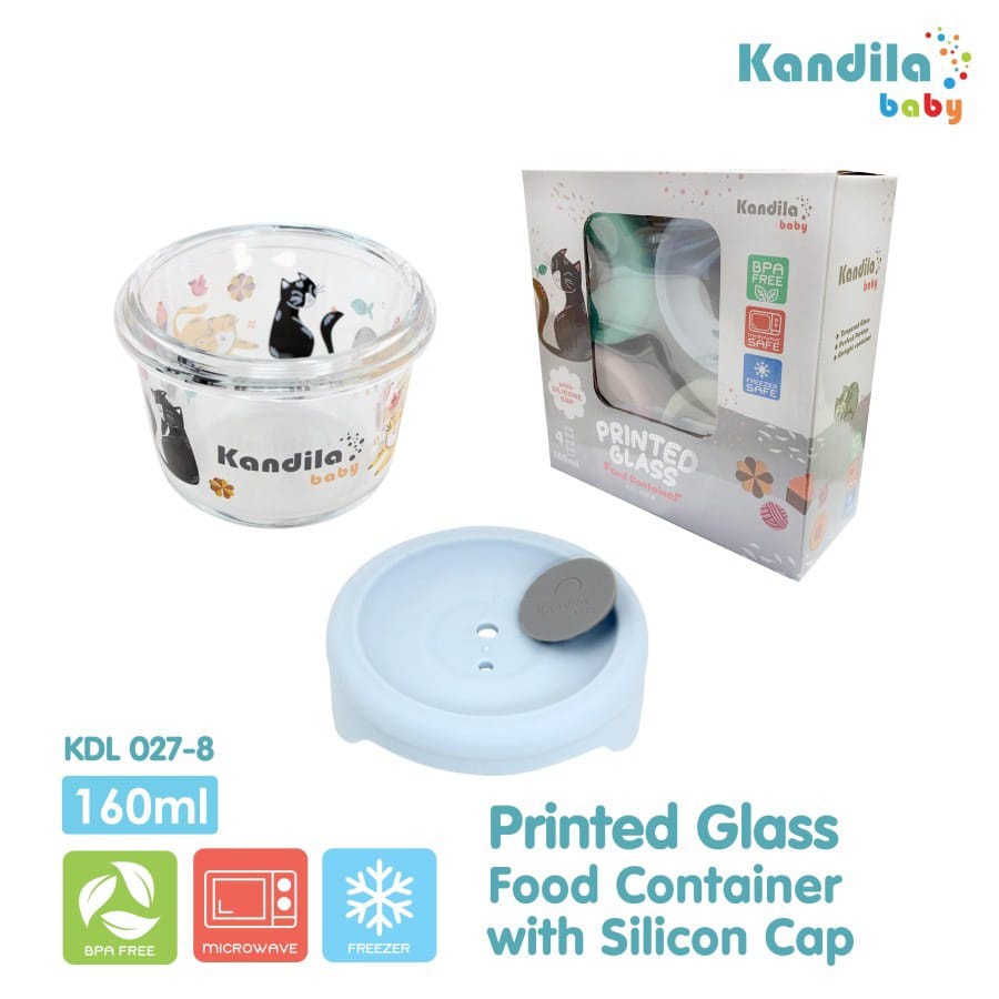 Kandila Baby Printed Glass Food Container (KDL027-8) / WADAH PENYIMPANAN / WADAH SUSU/ KONTAINER BAYI/ CONTAINER BABY