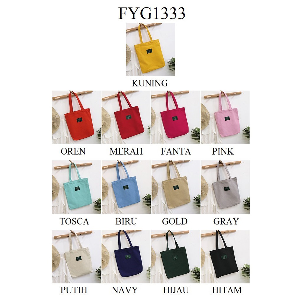 FYGALERY FYG1333 Tote Bag Kanvas Wanita Tas Bahu Perempuan Living Traveling Murah