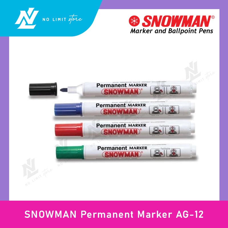 

SNOWMAN Permanent Marker AG-12 - Spidol Permanen Snowman AG 12