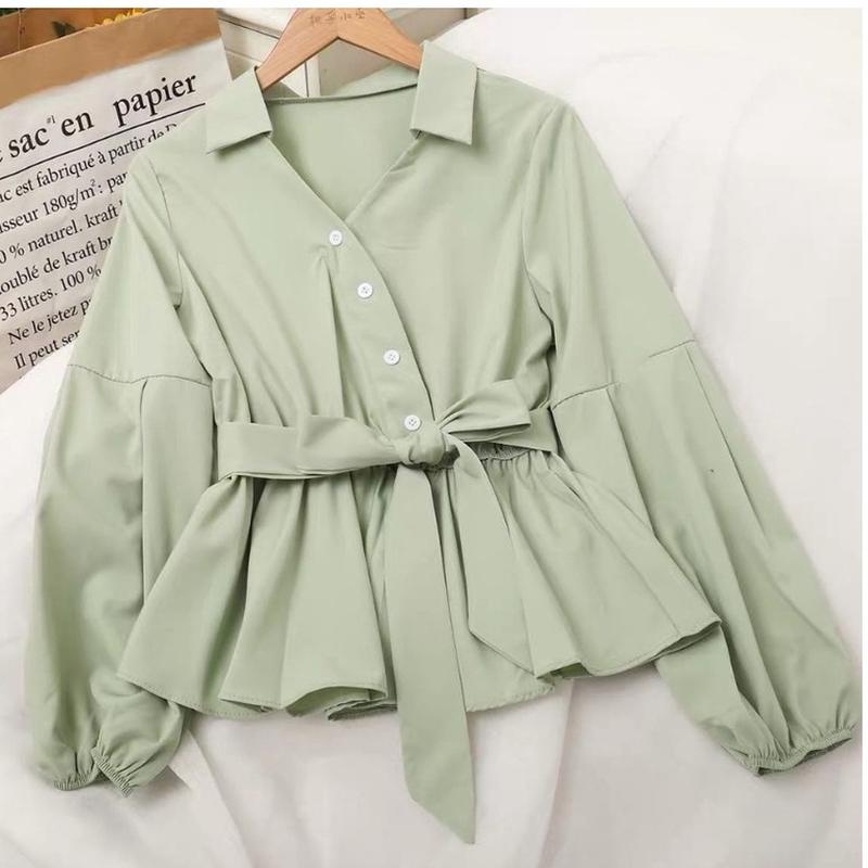 Blouse Wanita Terbaru 2023 Kemeja Trend Ootd Hijab Viral Tiktok Dewasa Korea Style Oversize Fashion 