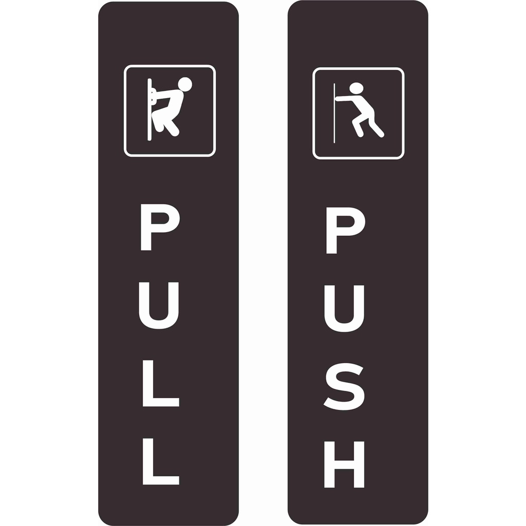 

Akrilik / Stiker Pintu Pull Push Dengan Logo Hitam