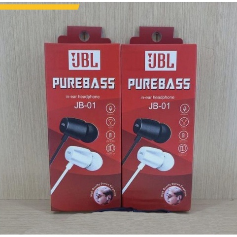 Headset JBL JB-01 PUREBASS Earphone Original JB-01 Pure Bass Headset Handsfree Original