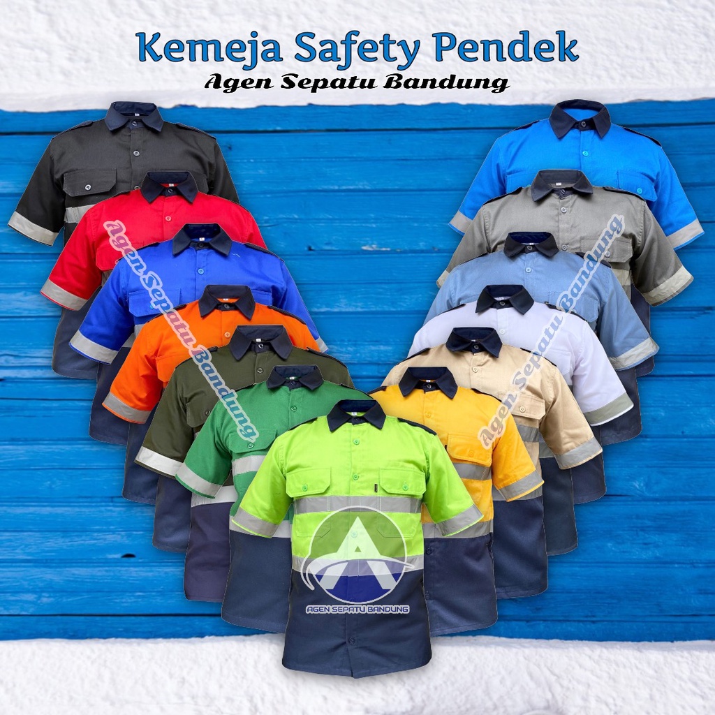 BAJU K3 KOMBINASI SERAGAM PROYEK 2 WARNA KEMEJA KERJA ATASAN WEARPACK SAFETY