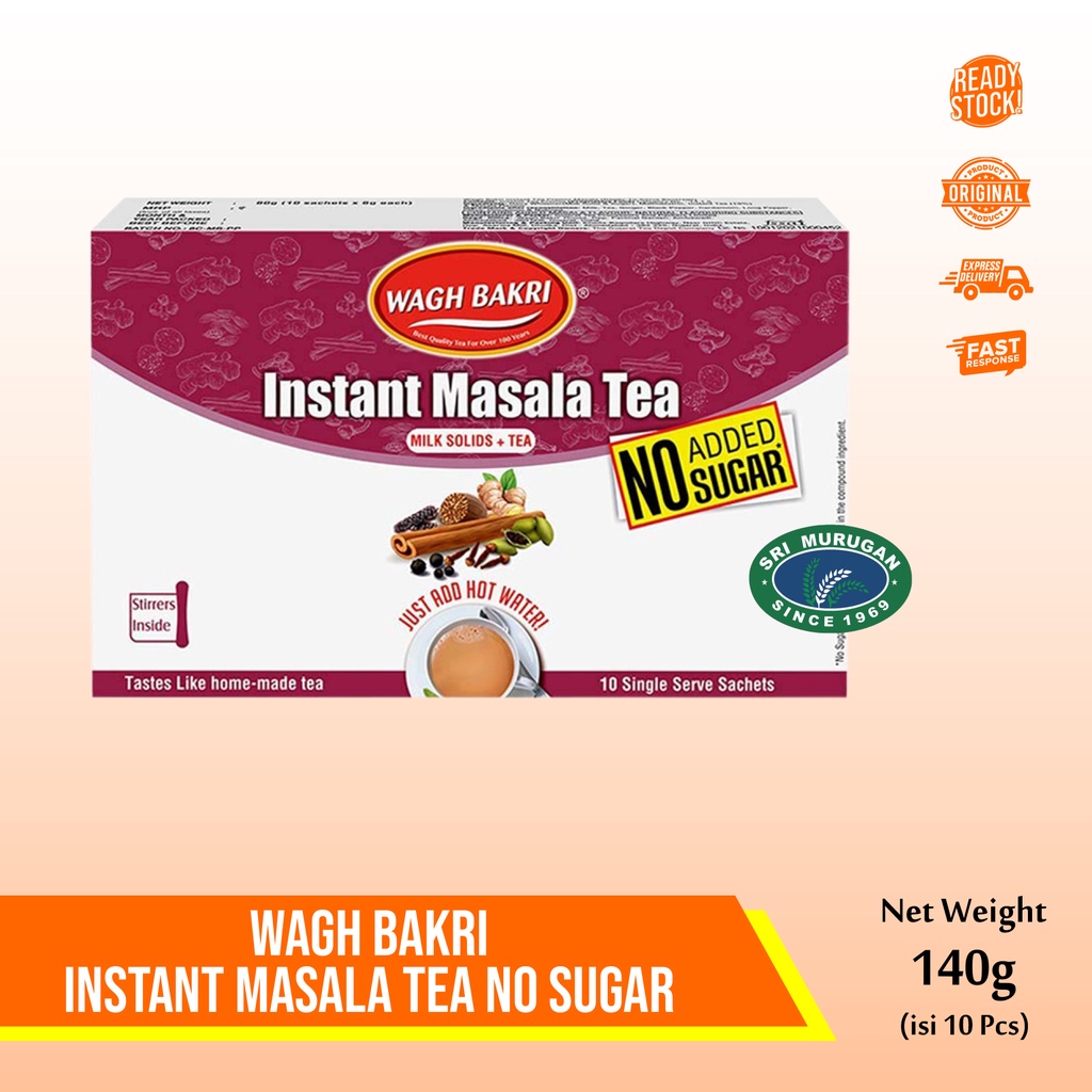 

WAGH BAKRI INSTAN MASALA TEA NO ADDED SUGAR 140g