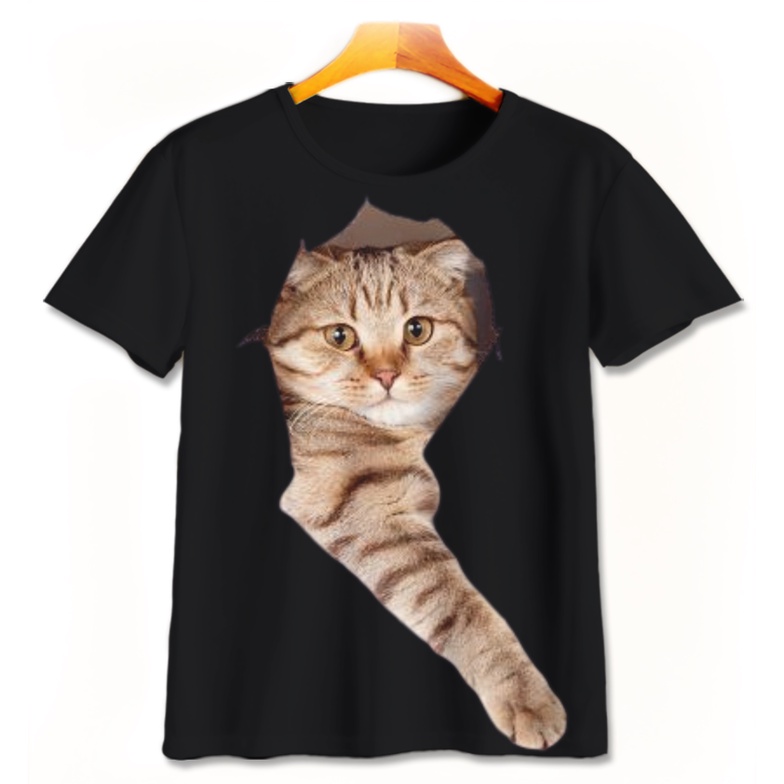 Kaos 3D Anak | Baju Printing | Kaos 3D - Baju Gambar Binatang / Hewan Kucing Lucu Cat Lovers V10 Sti