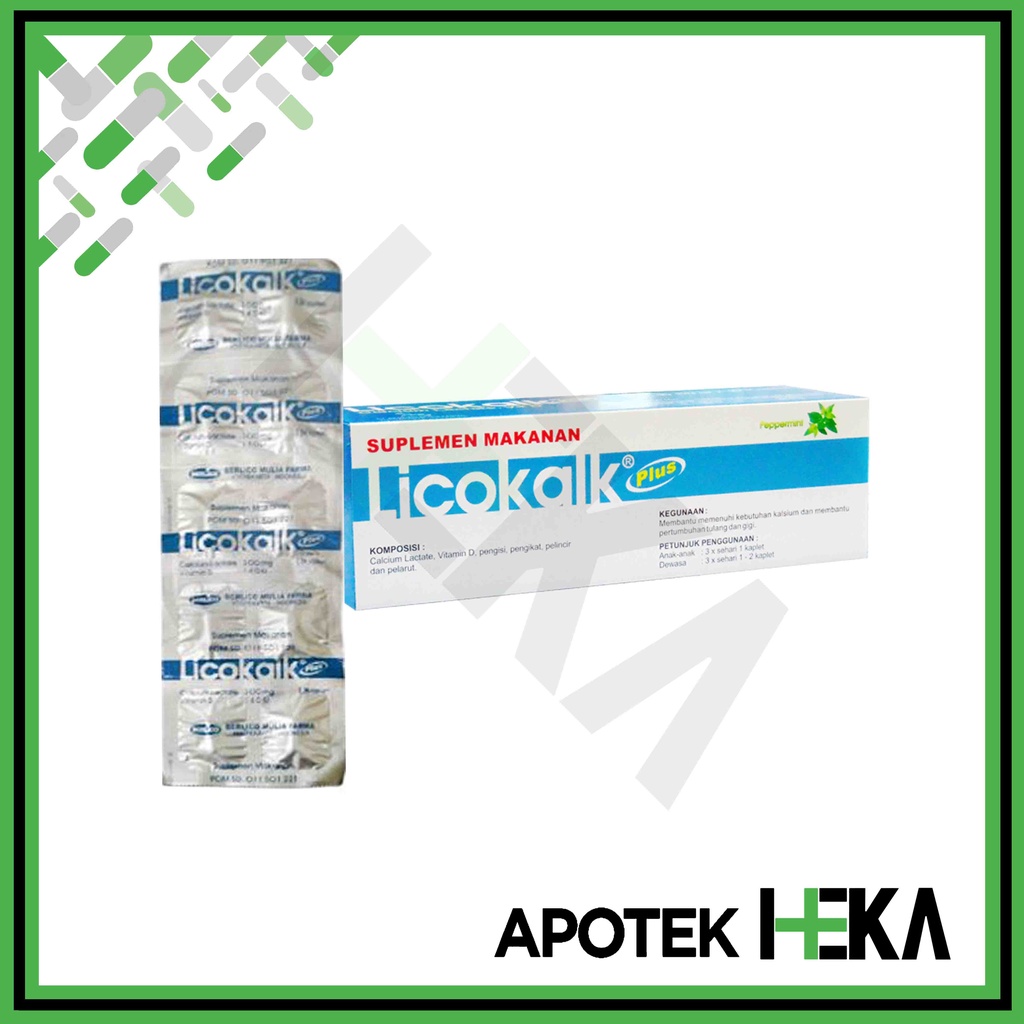 Licokalk Plus Box isi 10x10 Tablet - Suplemen Kalsium Vitamin D (SEMARANG)