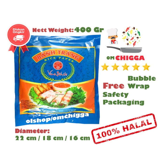 

Banh Trang Rice Paper 400 Gr Kulit Lumpia Vietnam 1 Pak