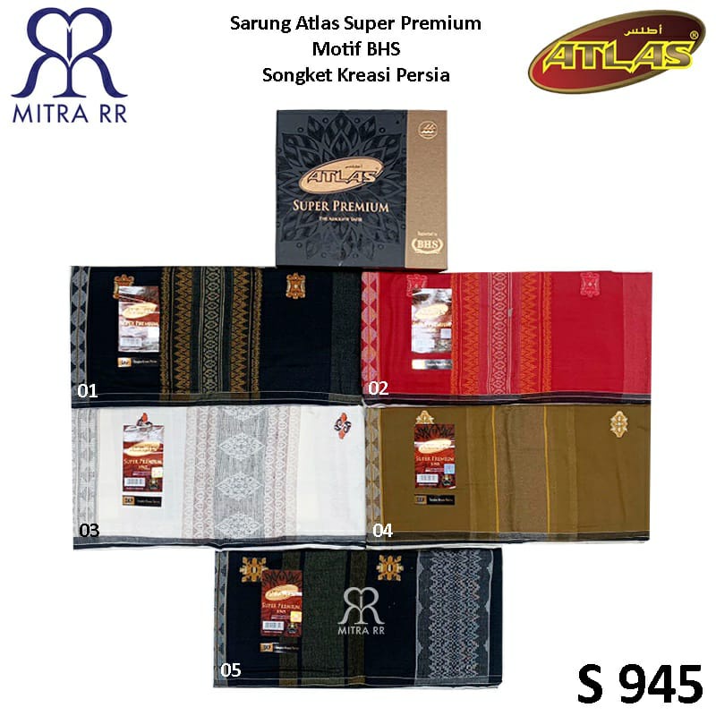 Sarung Tenun Atlas Super Premium Songket Kreasi Persia Motif BHS