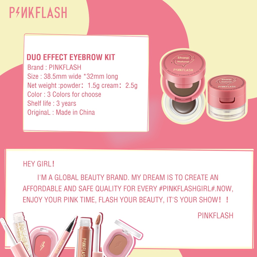 PINKFLASH 2IN1 Eyebrow Cream &amp; Powder
