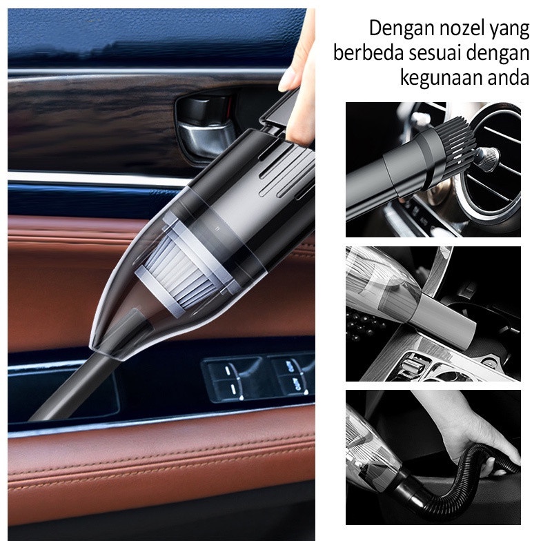 GOOJODOQ Vacuum Cleaner Alat Penyedot Debu Mobil - Wireless Charging Car -High Power Vacuum Cleaner Portable Penghisap Debu Debu Mobil