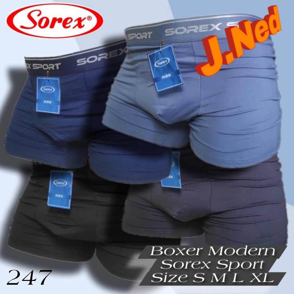 J247D - CELANA DALAM BOXER PRIA SOREX SIZE S - XL  PER BOX ISI 2 PCS