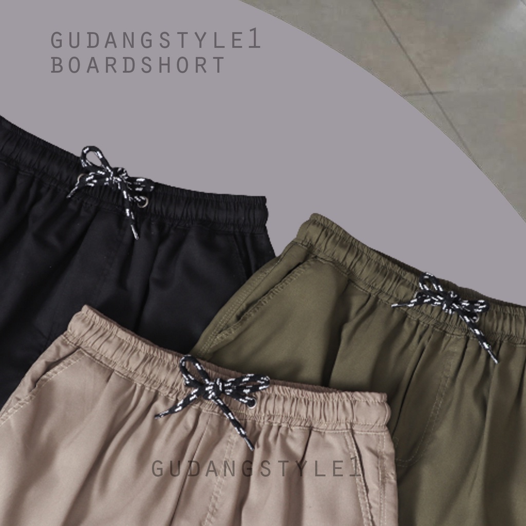 Gudangstyle1 Celana Pendek Shortpant Broadshort Premium Santai Polos Hitam