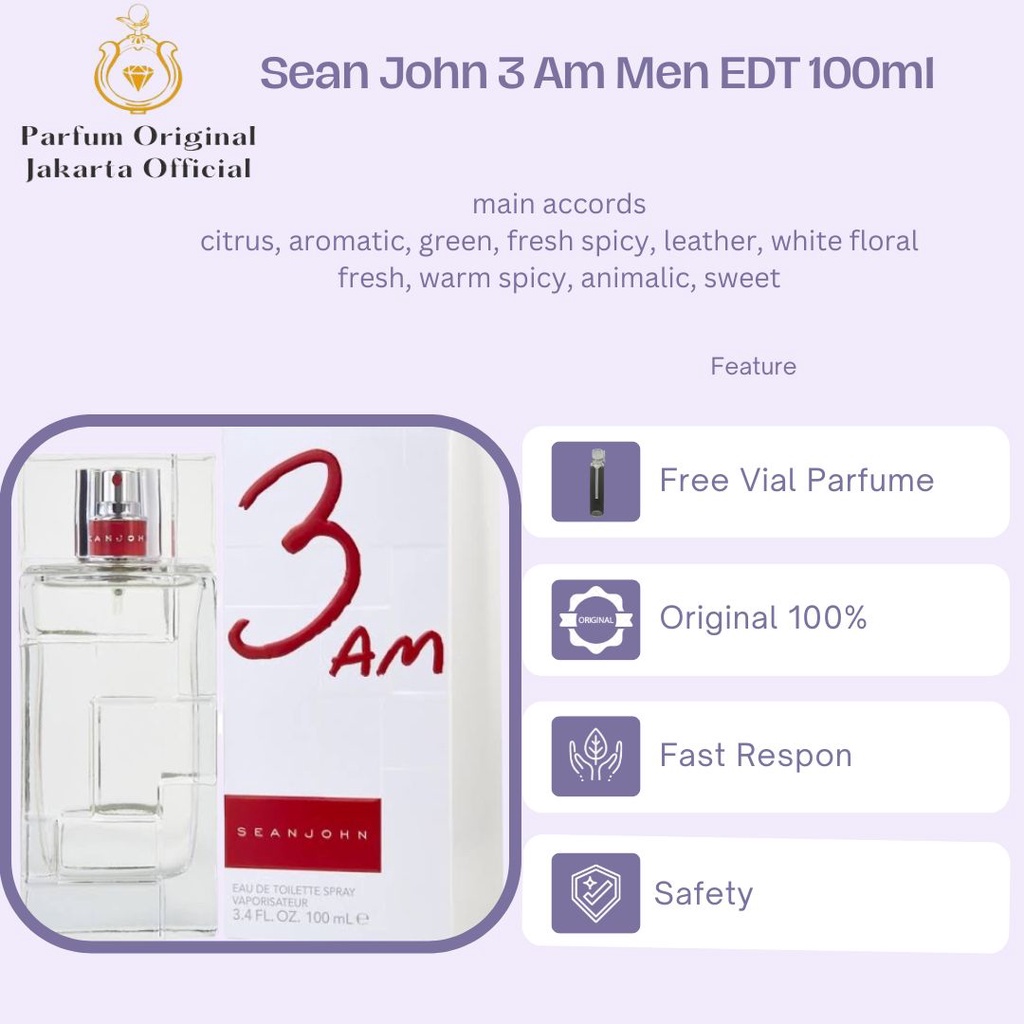 Parfum Parfume Perfume Asli Perawatan Kecantikan Original Import Branded Pria Laki Laki Cowok Sean J