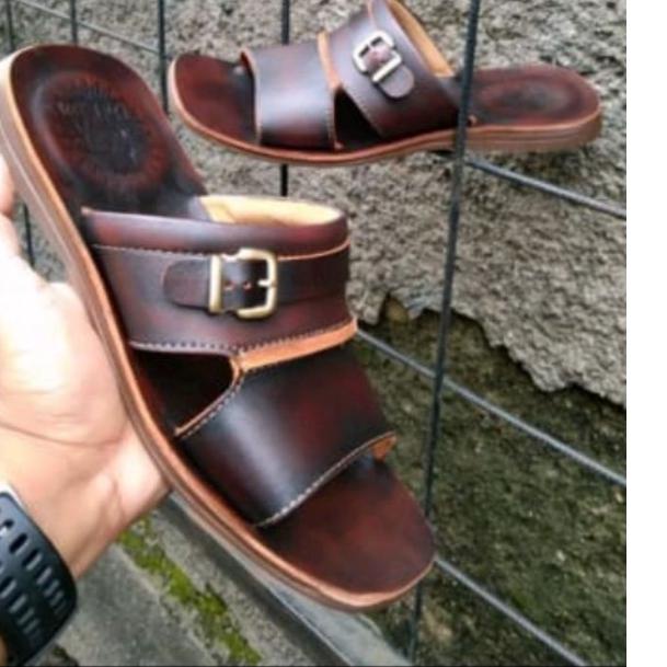 ✪ COD sandal kulit asli kulit sapi asli pria kulit sapi asli# ▲