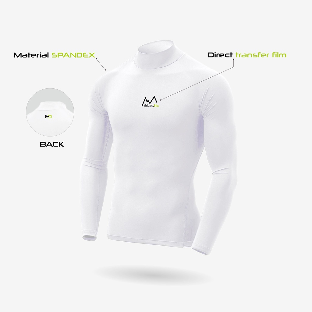 ELASTIC - Baselayer manset MOUNTAIN olahraga pria mangset bahan spandex compression sport outdoor gunung hiking adventure