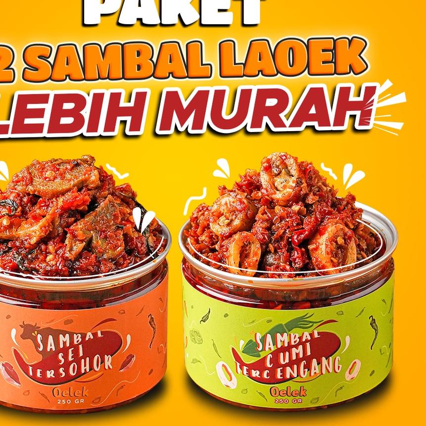 

✴ Oelek 2 Sambal Laoek Lebih Hemat! / Sambal Cumi / Sambel Ayam Suwir/ Sambal Sei / Sambal Rumahan ➽