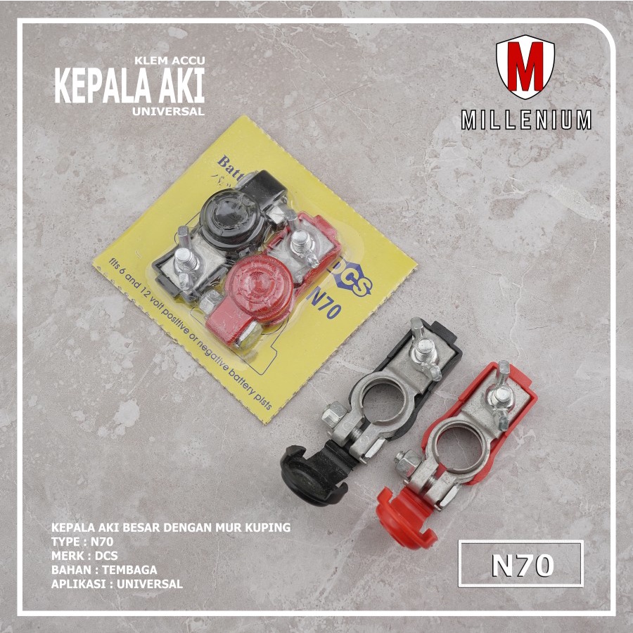 KEPALA AKI MOBIL / TERMINAL AKI / KLEM AKI / KLEM ACCU N70 TEMBAGA HIGH QUALITY UNIVERSAL