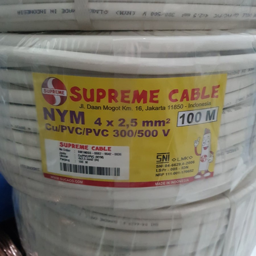 KABEL NYM 4X2,5 SUPREME 50M 50 M METER KAWAT TUNGGAL KULIT PUTIH