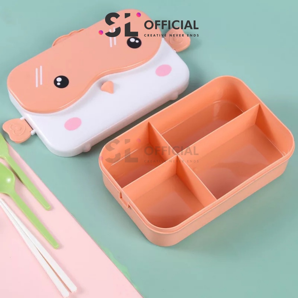 KOTAK MAKAN VIRAL MODEL KARAKTER LUCU LUNCH BOX LUCU KOTAK BEKAL 4 SEKAT