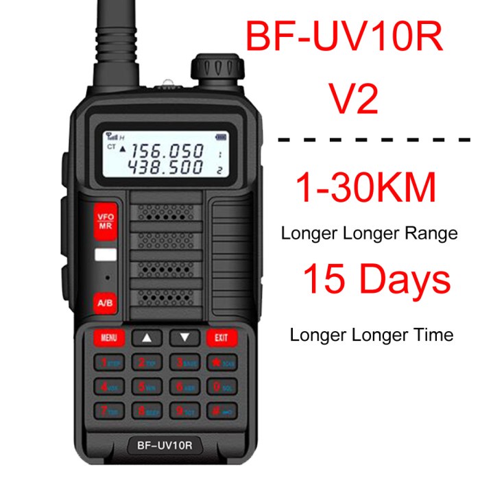 Terlaris Talkie Ht Bf Uv-10R Walkie Talkie Uhf Vhf Radio 16W 8800Mah Up To 30Km