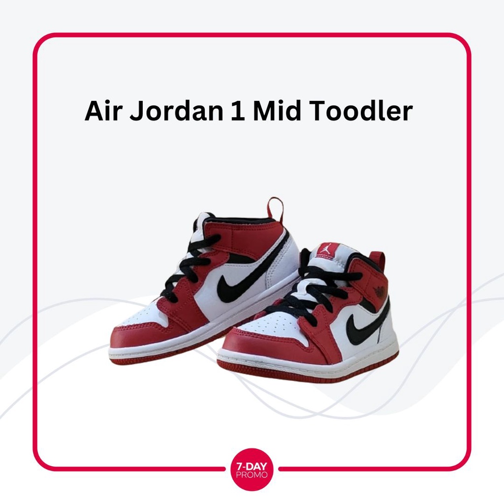 Jordan 1 Mid Toodler sepatu bayi Chicago