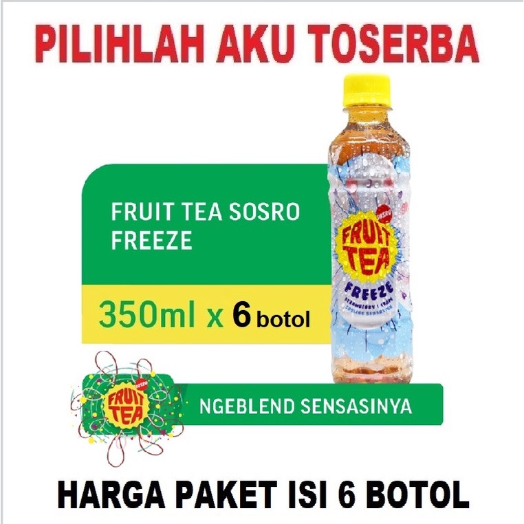 FRUIT TEA Sosro FREEZE PET 350 ml - ( HARGA 6 botol )