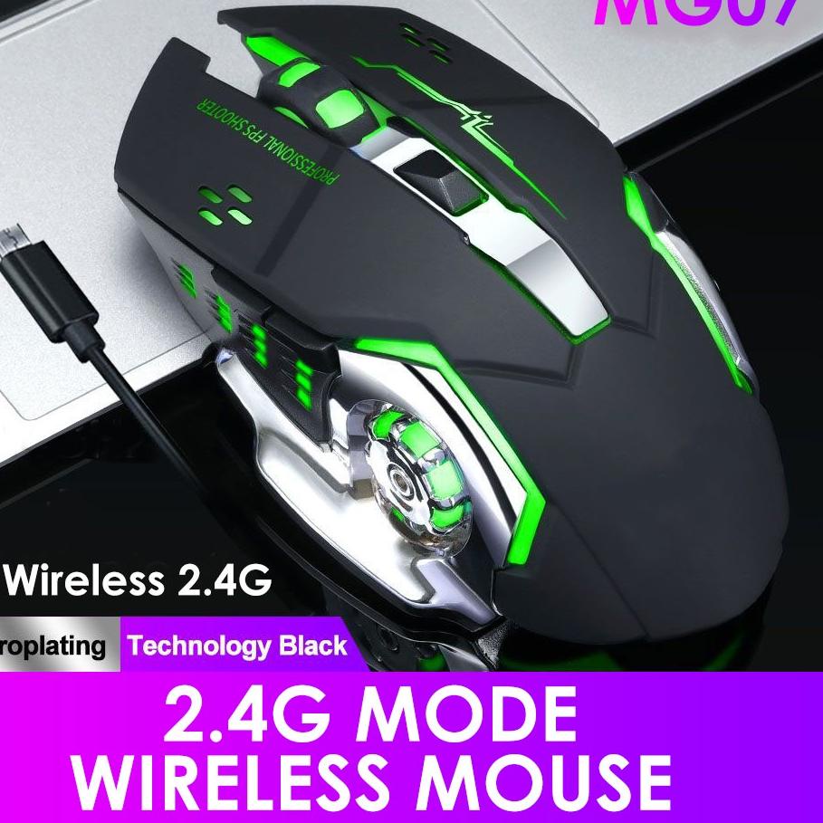 ✯ 【COD】Jovitech Rechargeable gaming Mouse 2400 DP Wireless Ultra-Thin Silent Mute LED Lights Compute